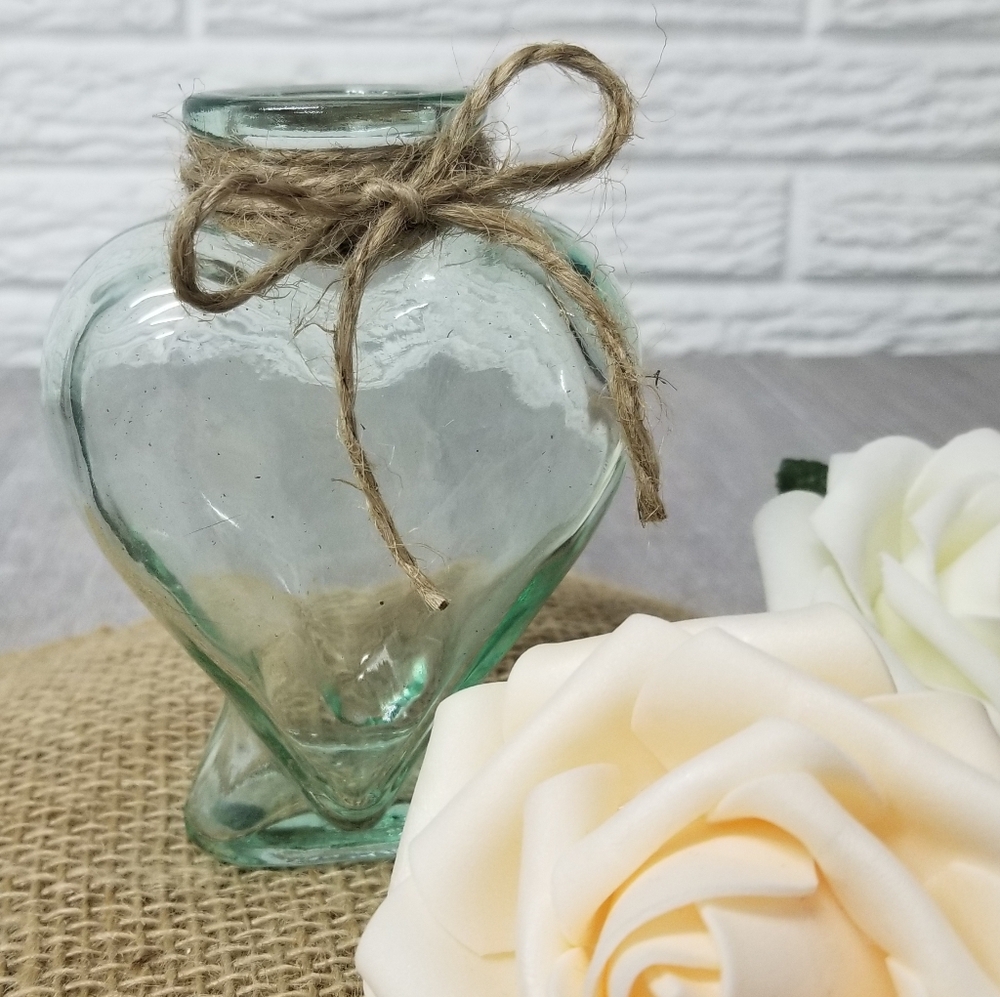 Vintage Heart Shaped Glass Bottle - Picture 2 of 8